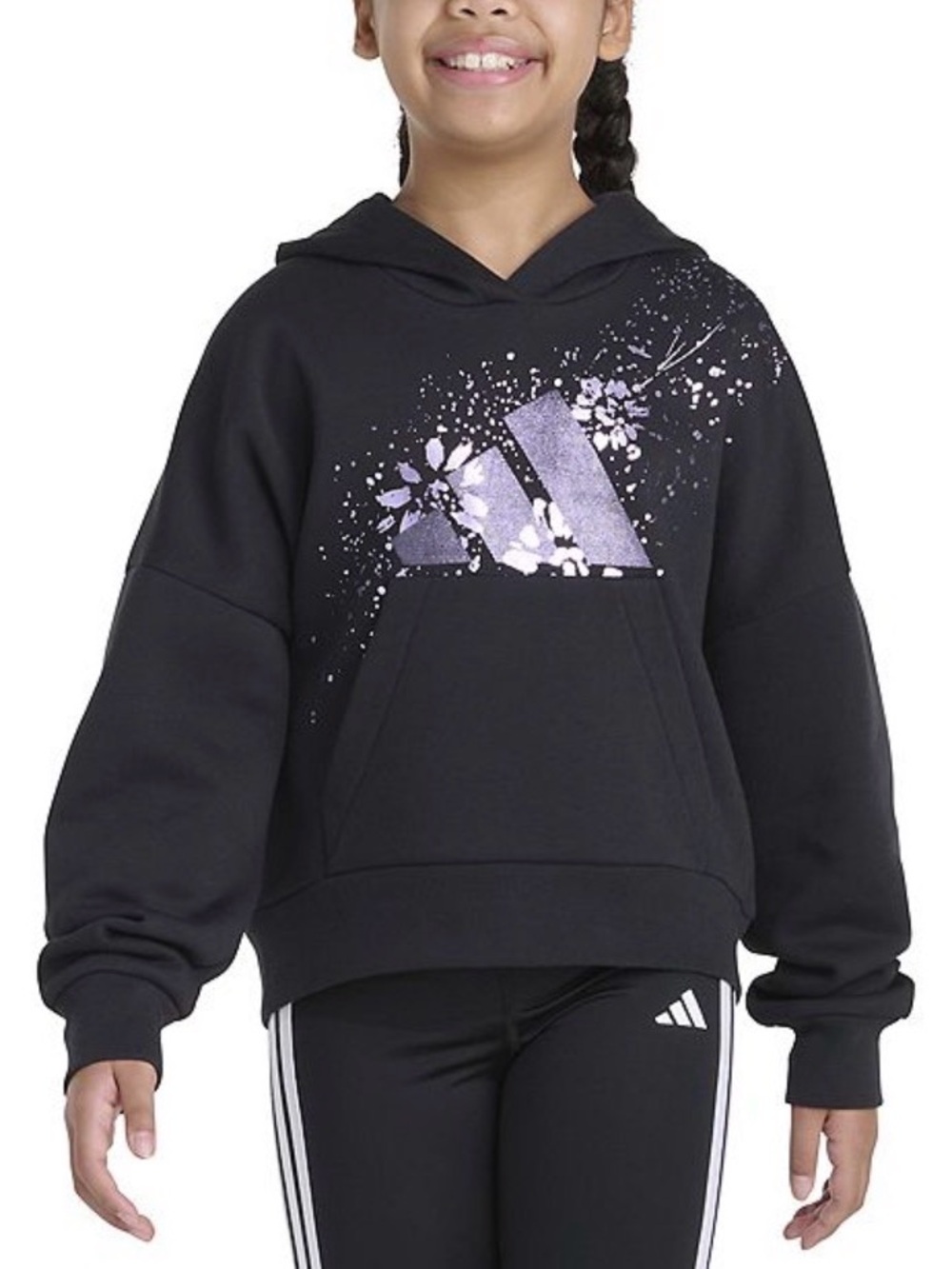 Adidas Girls Graphic Pullover Hoodie - M (10/12)